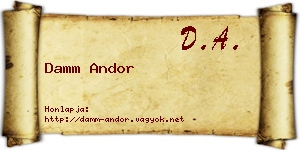 Damm Andor névjegykártya